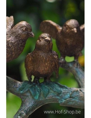 5 oiseaux sur branche - statue en bronze (BS0783B)