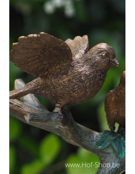 5 oiseaux sur branche - statue en bronze (BS0783B)
