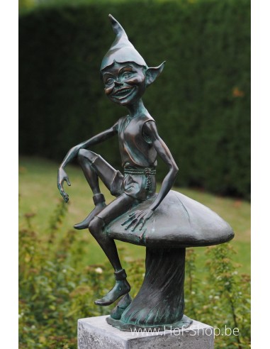 Pixie sur champignon - statue en bronze (BS1337V)