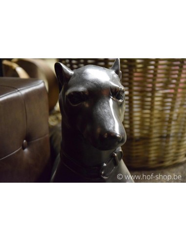 Paar liggende honden - bronzen beeld