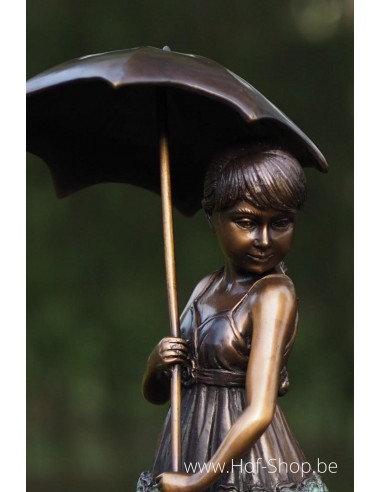 Jeune fille au parapluie - statue en bronze (BS1279B)