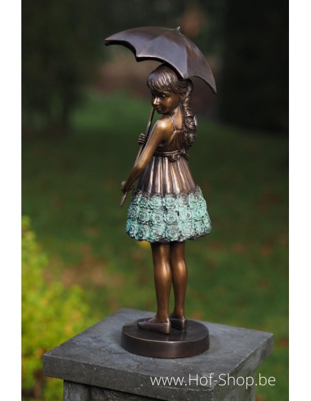 Jeune fille au parapluie - statue en bronze (BS1279B)