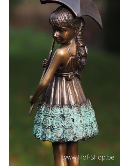 Jeune fille au parapluie - statue en bronze (BS1279B)