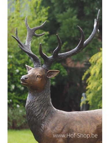 Staand hert - bronzen beeld