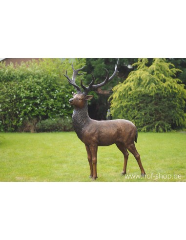 Cerf debout - statue en bronze (B713)