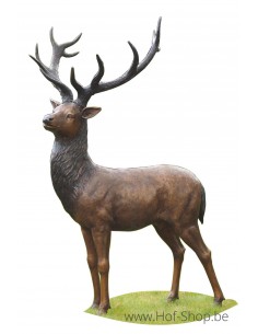 Staand hert - bronzen beeld