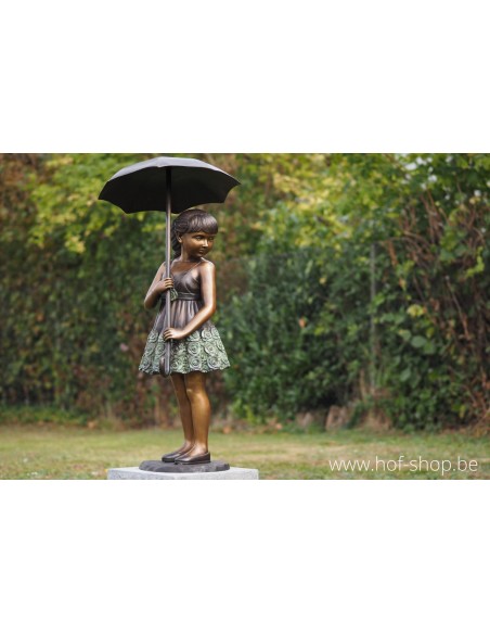 Jeune fille à l'ombrelle (grande) - statue en bronze (B1279)