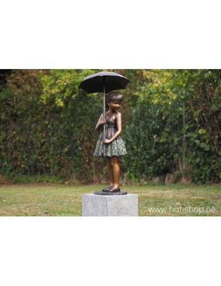 Jeune fille à l'ombrelle (grande) - statue en bronze (B1279)