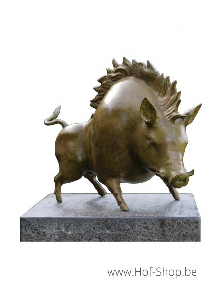 Sanglier vert patine à chaud - statue en bronze (B91150) DERNIÈRE PIECE