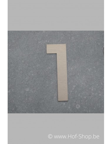 Nummer 1 - inox 8 cm hoog
