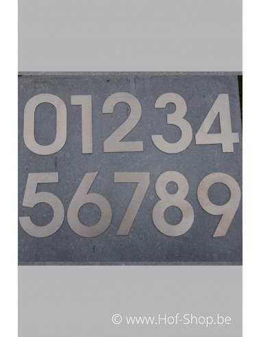 Nummer 1 - inox 8 cm hoog