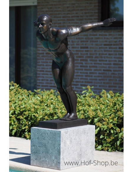 David nageur - statue en bronze (B1367)