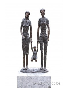 Moderne familie - bronzen beeld