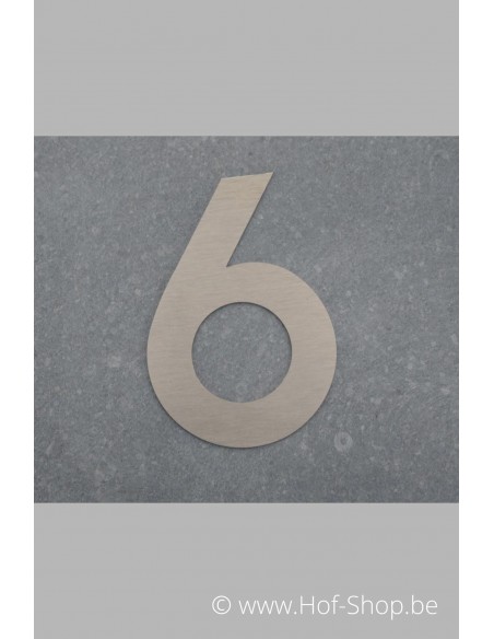 Nummer 6 - inox 8 cm hoog