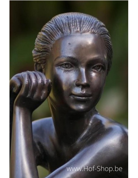 Zittend naakt Ann - bronzen beeld (AN0511BR-B)