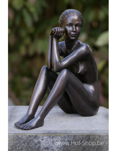 Anne nue assise - Sculpture en bronze (AN0511BR-B)