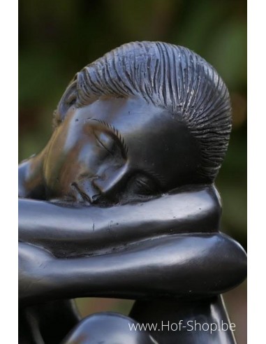 Wendy nue assise - Sculpture en bronze (BS0504B)