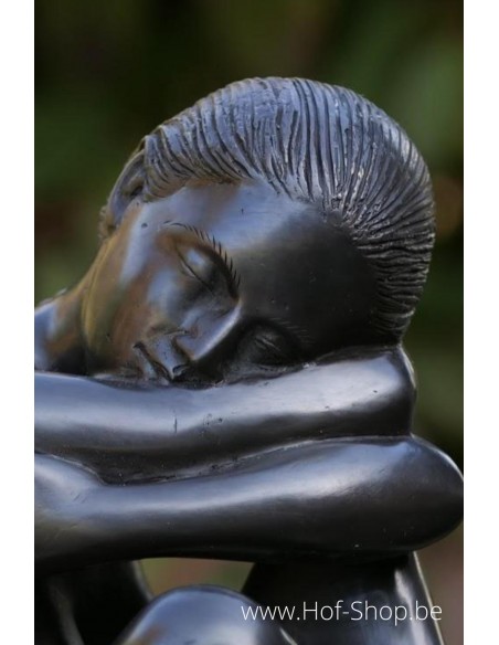 Wendy nue assise - Sculpture en bronze (BS0504B)
