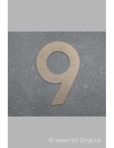 Nummer 9 - inox 8 cm hoog