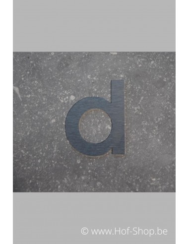 Lettre d - acier inoxydable de 8 cm de haut (numéro de maison 'fuji' KatoDesign)