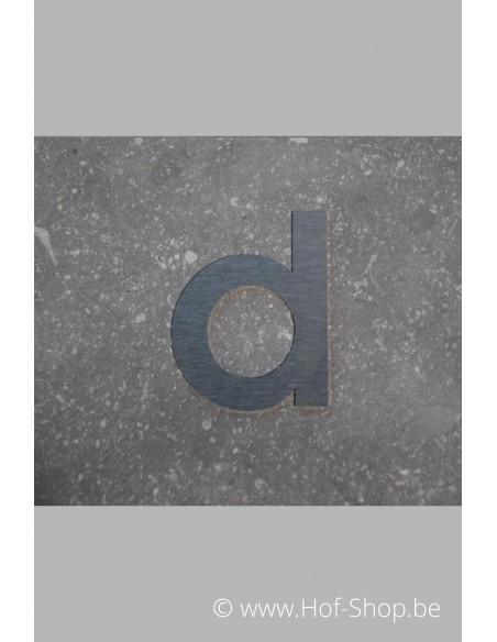 Letter D - inox 5 cm hoog (Fuji)
