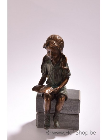 Lezend meisje - bronzen beeld (AN1499BRW-V)