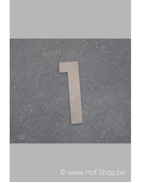 Nummer 1 - inox 5 cm hoog