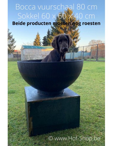 Socle 60 x 60 x 40 - socle en acier corten