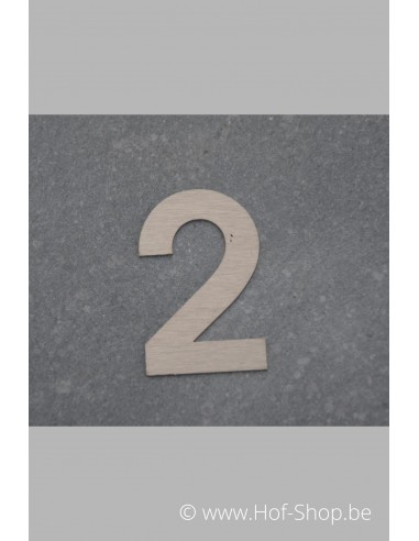 Nummer 2 - inox 5 cm hoog