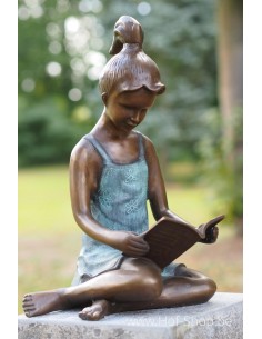 Fille lisante - statue en bronze (AN0803BR-V-M)