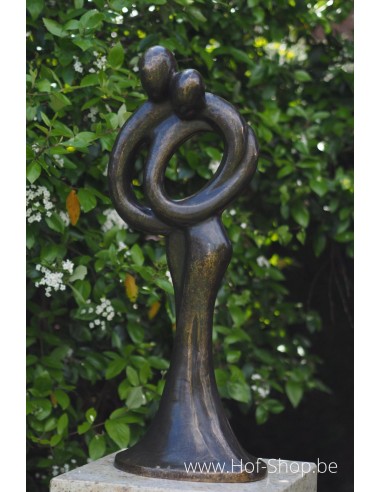 Abstract liefdespaar 80 cm - bronzen beeld (AN0719BR-BI-L)