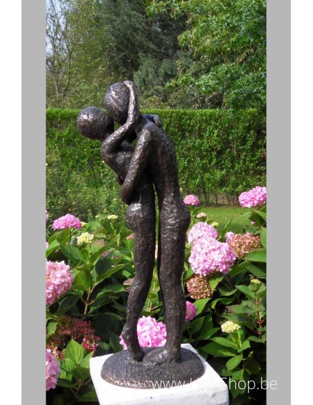 Couple amoureux moderne 48 cm - statue en bronze (AN1728BR-BI)