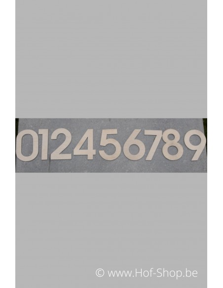 Nummer 5 - inox 5 cm hoog