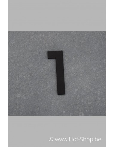 Nummer 1 - zwart inox 5 cm hoog