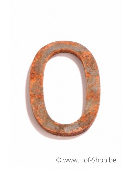 Numéro 0 - acier Corten de 5 cm de haut (Ari)