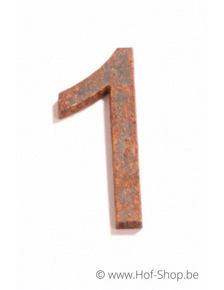 Nummer 1 - cortenstaal 5 cm hoog (Ari)