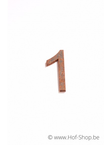 Numéro 1 - acier Corten de 5 cm de haut (Ari)