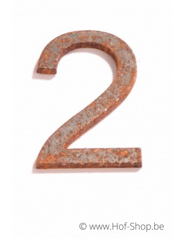 Numéro 2 - acier Corten de 5 cm de haut (Ari)