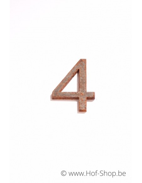 Nummer 4 - cortenstaal 5 cm hoog (Ari)