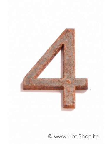 Nummer 4 - cortenstaal 5 cm hoog (Ari)