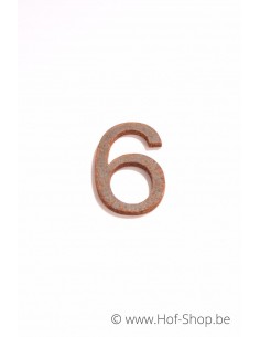 Numéro 6 - acier Corten de 5 cm de haut (Ari)