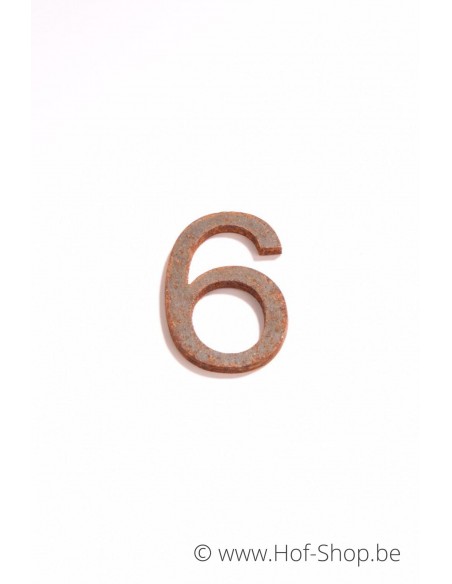 Numéro 6 - acier Corten de 5 cm de haut (Ari)