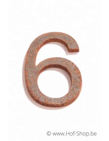 Numéro 6 - acier Corten de 5 cm de haut (Ari)
