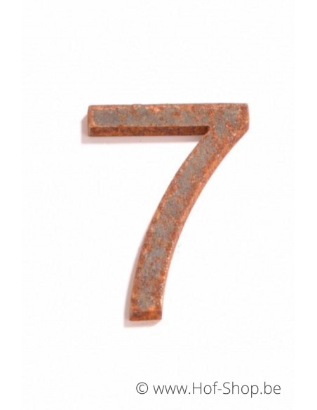 Nummer 7 - cortenstaal 5 cm hoog (Ari)