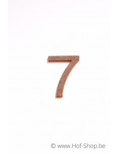 Nummer 7 - cortenstaal 5 cm hoog (Ari)