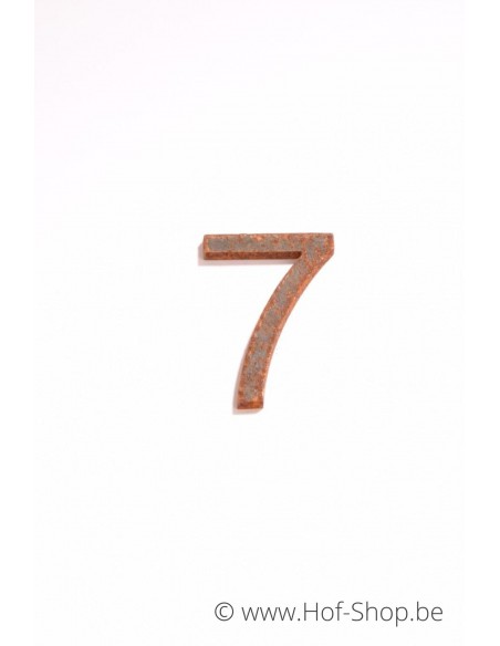 Nummer 7 - cortenstaal 5 cm hoog (Ari)