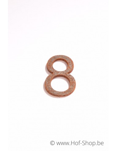 Numéro 8 - acier Corten de 5 cm de haut (Ari)