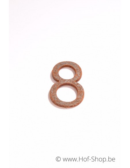 Nummer 8 - cortenstaal 5 cm hoog (Ari)