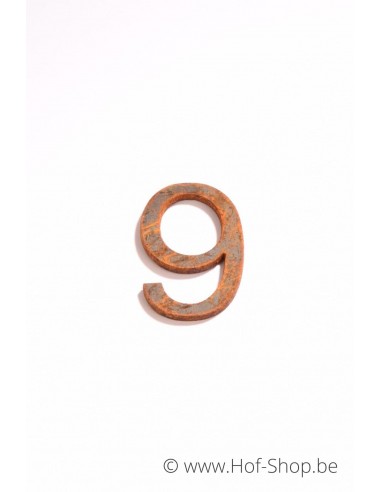 Numéro 9 - acier Corten de 5 cm de haut (Ari)
