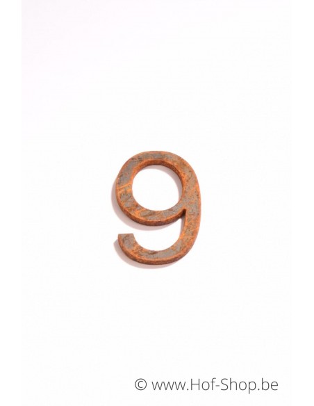 Numéro 9 - acier Corten de 5 cm de haut (Ari)